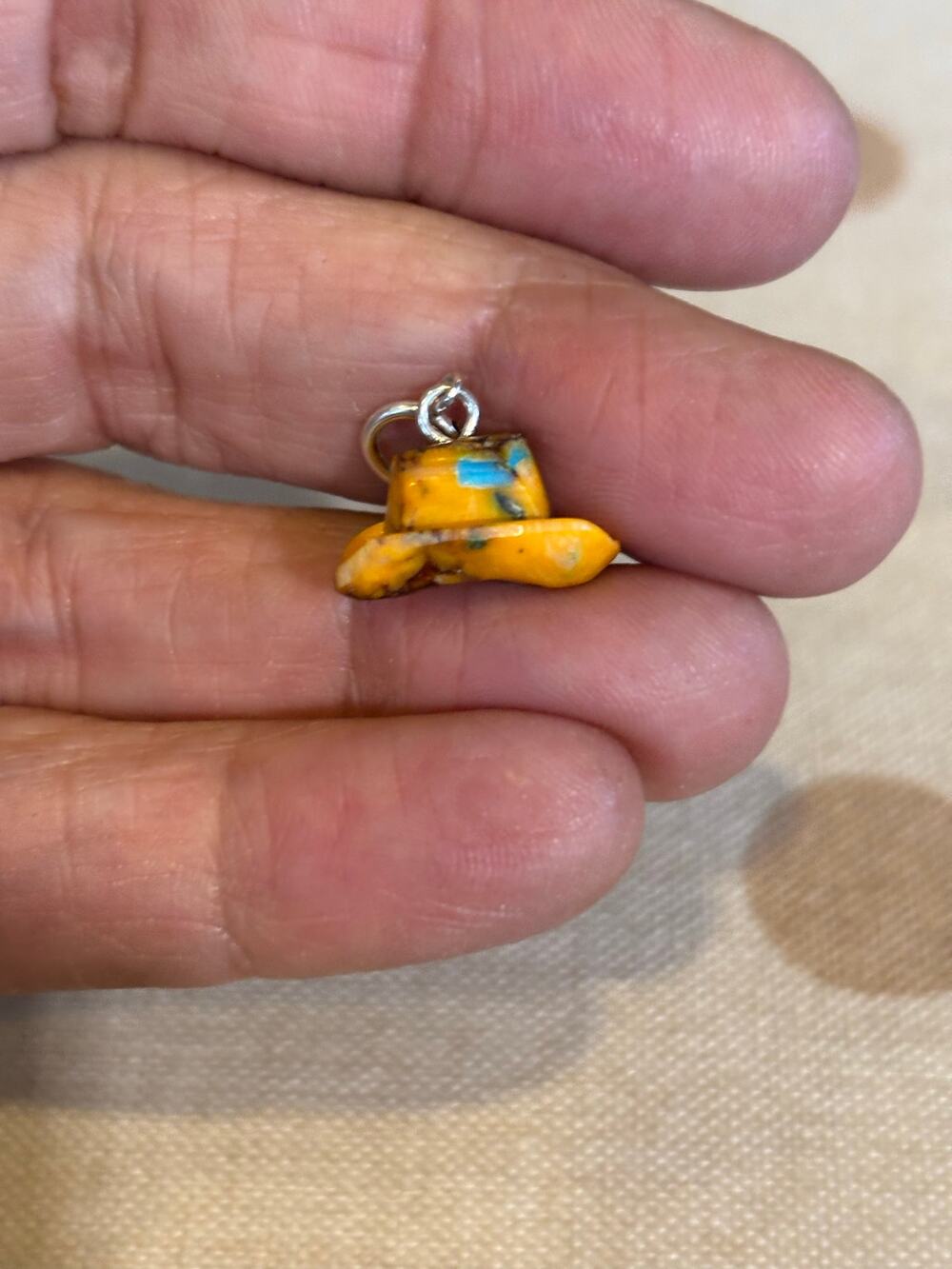 Christopher McCray Hand-Carved Orange Spiny Cowboy Hat Charm – Southwestern